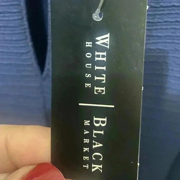 New White House Black Market Navy Blue Sheath Dress Size 6 - Picture 4 of 5